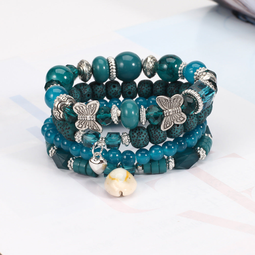 Wholesale Bohemian Butterfly Shell Love Multi-layered Bracelet